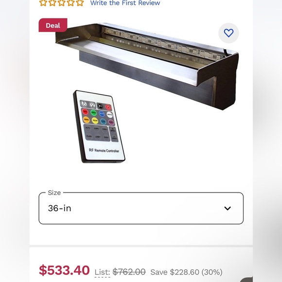 Anjon Color Changing Pond Spillway & Remote 36inch NEW IN BOX LED chewy - Picture 2 of 4